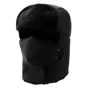 Trapper Hat Men Women Windproof Ushanka Bomber Hat With Detachable Mask Thermal Faux Fur Lining For Winter Outdoor Cycling