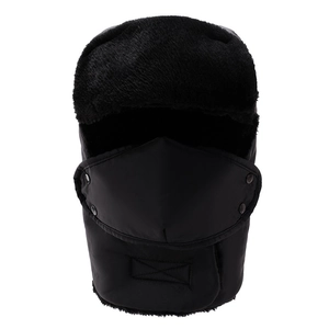 Winter thermal earflap hat with detachable face mask for outdoor windproof protection