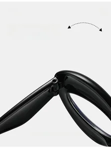 Detail of durable texture hinge on black glossy frames showing robust metal connection