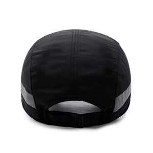 Men's winter baseball cap with ear flaps made of quick-dry black synthetic fabric