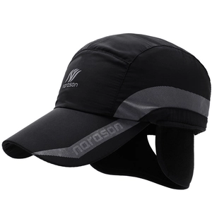 Winter baseball cap for men featuring fold-out ear flaps and warm fleece lining