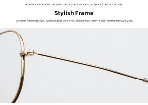 Macro view of gold metal pilot frame showing precision hinge and polished temple details