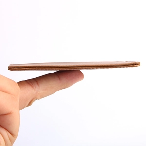 Slim vintage brown genuine leather card holder for men with ultra-thin minimalist profile