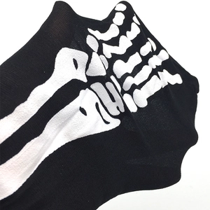 Halloween black skeleton mouth mask scarf with white jaw bone print for cosplay