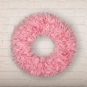 Rosa Weihnachts Kranz Aus PVC Tinsel Für Fenster Und Hotel Deko Romantischer Festlicher Stil Ideal Für Die Weihnachtszeit Home Dekoration