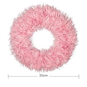 30cm Rosa PVC-Weihnachtskranz Wandbehang und Türdekoration für festliche Anlässe