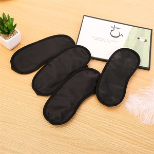Sleep Eye Mask Breathable Blackout Blindfold Polyester Sponge For Nap Travel Office Game Simple Solid Black