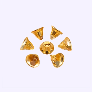 Golden Christmas bells set for DIY crafts and festive tree decorations in bright finish