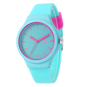 Fashion Quartz Watch Silicone Strap Alloy Case Contrast Color Sporty Casual Wristwatch For Students Women Men