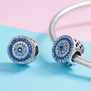 925 silver blue evil eye charm bead with sparkling cubic zirconia on snake chain bracelet