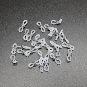 Silicone eyeglass chain connectors with silver metal coils for DIY glasses strap making
