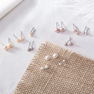 Handcrafted 925 Sterling Silver Stud Earrings For Women Minimalist Freshwater Pearl Jewelry Simple Natural Elegant Piercing Accessory