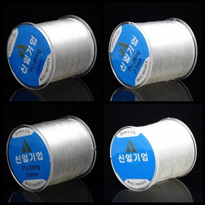 Detailed grid view of 0.4mm to 0.7mm transparent elastic beaded jewelry strings