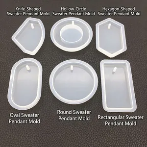Moule en silicone pour pendentifs géométriques comprenant des formes rondes et hexagonales