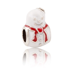 Pendentif bonhomme de neige de Noël avec écharpe rouge pour bracelets DIY