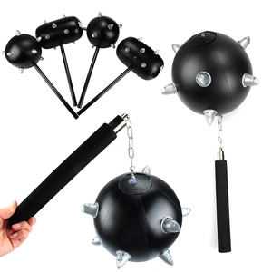 Inflatable black spiked mace toy with 100t graphic for parties and cosplay props