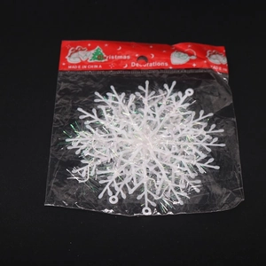 Christmas Snowflake Hanging Ornaments Iridescent Plastic For Window Wall Christmas Party Decoration White Laser Glitter