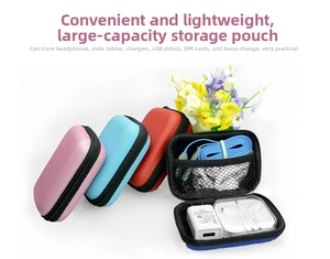 Internal mesh pocket of the multi-colored EVA digital accessories storage case