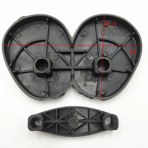 Detailed view of black plastic telescopic rod base and support for Christmas doll crafts