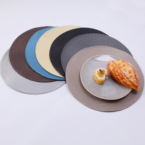 Handgeweven ronde PP placemats in diverse kleuren voor hittebescherming en keuken