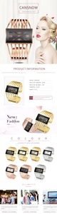 Detail showing dimension specs of the hollow bangle quartz watch with a rectangular dial