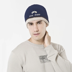 Knitted Beanie Hat Acrylic Warm Winter Outdoor Leisure Striped Letter Embroidery For Men Women