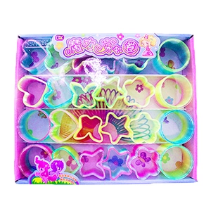 5cm magic rainbow spring toy set in various shapes including heart star and flower designs