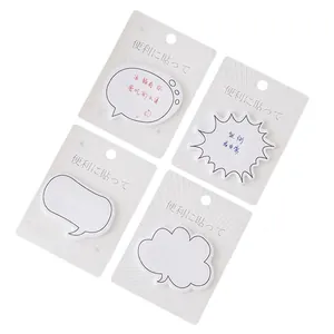 Minimalist Japanese style speech bubble sticky notes in four creative shapes with white backing
