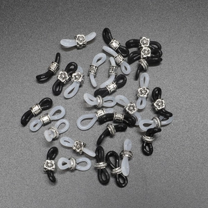 Silicone anti-slip connectors for DIY eyewear chains with adjustable alloy beads