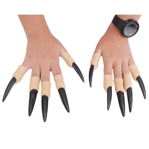 Halloween black claw finger extensions for cosplay and masquerade party decoration