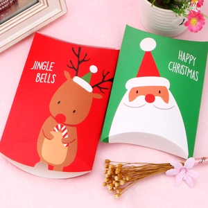 Christmas reindeer and Santa pillow gift boxes for candies and cookies packaging