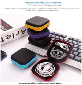 Detail view of mini electronic organizer bags showing interior mesh and shockproof padding