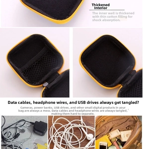Detailed view of shockproof thick padded inner lining for digital accessory storage