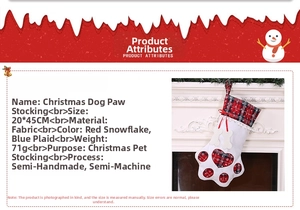 Detailed view of dog paw Christmas stocking with bone pendant on a white fireplace