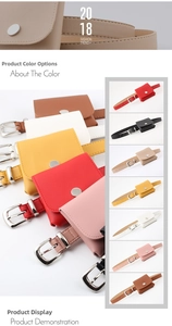 Détails des ceintures en cuir PU en plusieurs couleurs avec mini pochette assortie