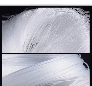 Close-up of high strength translucent nylon PA6 monofilament line on black background