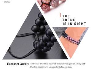 Detailed macro view of double-layer natural stone beaded bracelet with matte agate texture