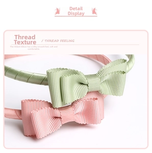 Close-up of grosgrain ribbon texture on kids bow headbands with soft silk touch