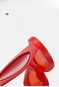 Detail view showing the lighter and super elastic red frame of these trendy sunglasses