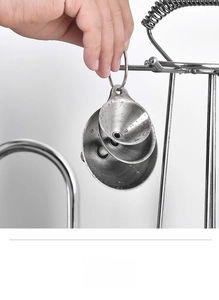Three-piece stainless steel kitchen funnel set on a ring with waterproof water droplets