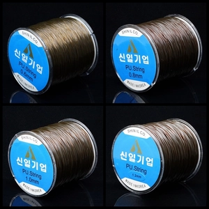Detail of Korean crystal elastic string rolls in 0.6mm, 0.8mm, 1.0mm, and 1.2mm sizes
