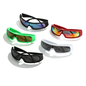 Lunettes de soleil de sport rétro Y2K avec monture enveloppante et verres colorés unisexe