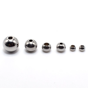 Perles d'espacement en acier inoxydable poli en six tailles pour création de bijoux