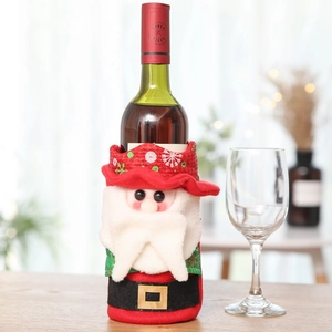 Christmas Santa Claus wine bottle cover decoration for holiday party tabletop setting