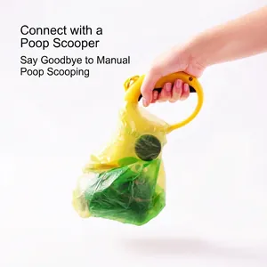 Ergonomic yellow pet pooper scooper with eco-friendly waste bags for dog cleaning