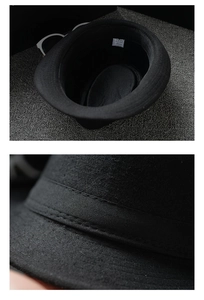 Detailed macro view showing the high-quality wool felt texture and interior brand label