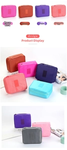 Multiple colors of large capacity travel toiletry bags with handle and zipper closure