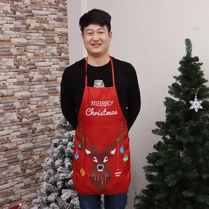 Christmas reindeer apron in red non-woven fabric for adults festive party costume