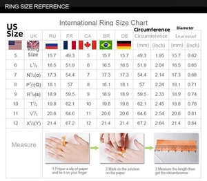 Detailed international ring size chart with circumference and diameter measurements