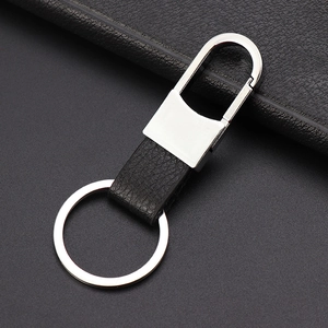 Business Men Car Keychain Genuine Leather Zinc Alloy Key Ring Modern Minimalist Metal Key Holder Belt Hook Gift Accessories
